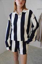 NICOLE BLUE STRIPPED SET