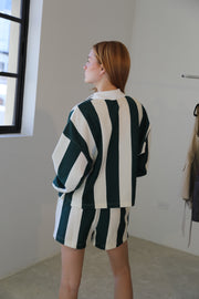 NICOLE GREEN STRIPPED SET