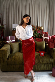 Franceska red skirt
